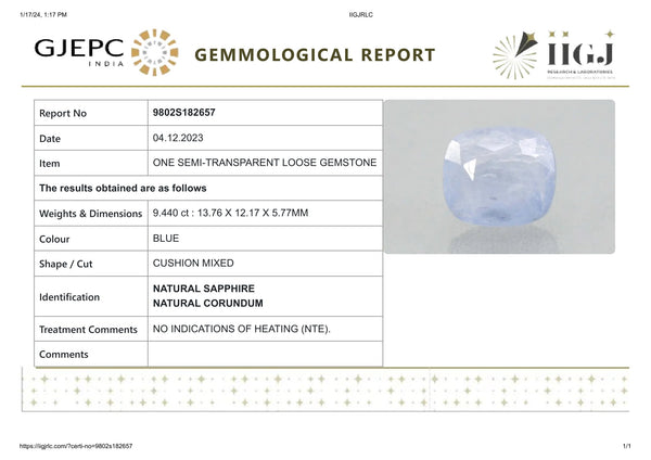 Natural Blue Sapphire (Neelam) 9.44 Carats - Media 6
