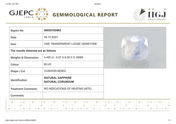 Natural Blue Sapphire (Neelam) 4.40 Carats - Media 6