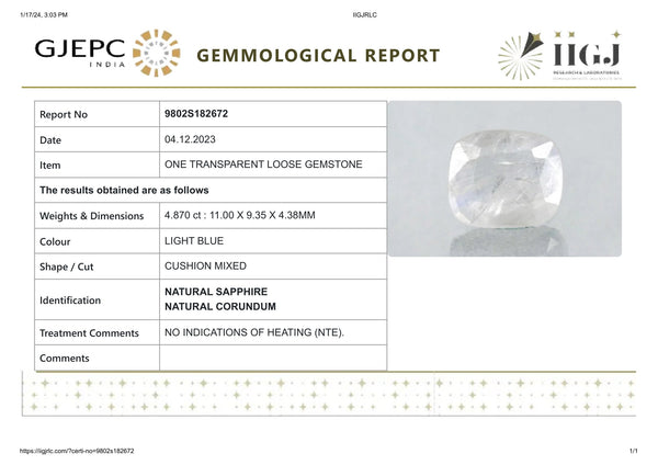 Natural Blue Sapphire (Neelam) 4.87 Carats - Media 6