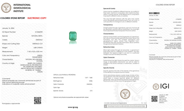 Natural Zambian Emerald (Panna) 6.88 Carats - Media 6