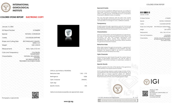 NATURAL WHITE SAPPHIRE 2.82 CARATS - Media 6