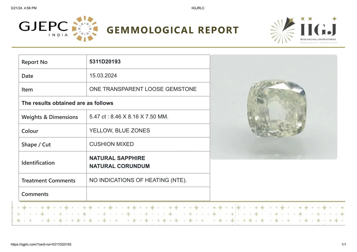 
                    
                      NATURAL PITAMBARI 5.47 CARATS - Media 5
                    
                  