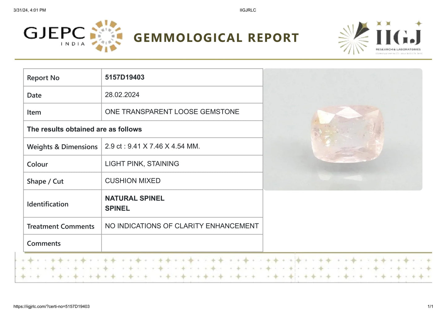 
                    
                      NATURAL SPINEL 2.90 CARATS - Media 6
                    
                  