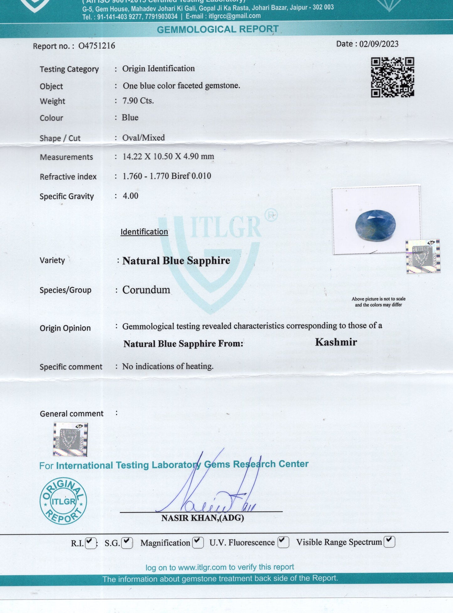 
                    
                      KASHMIR BLUE SAPPHIRE (NEELAM) 7.90 CARATS - Media 6
                    
                  