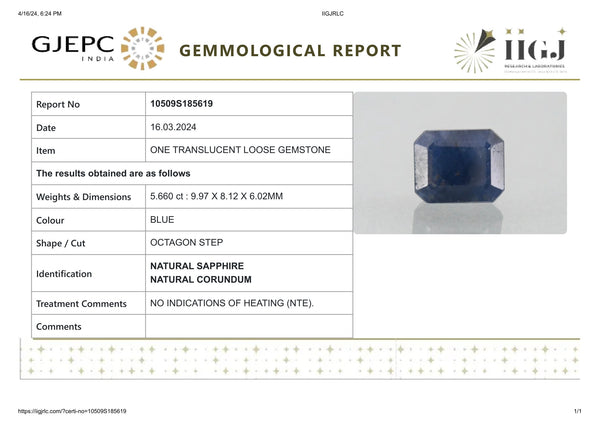 NATURAL BLUE SAPPHIRE (NEELAM) 5.66 CARATS - Media 6