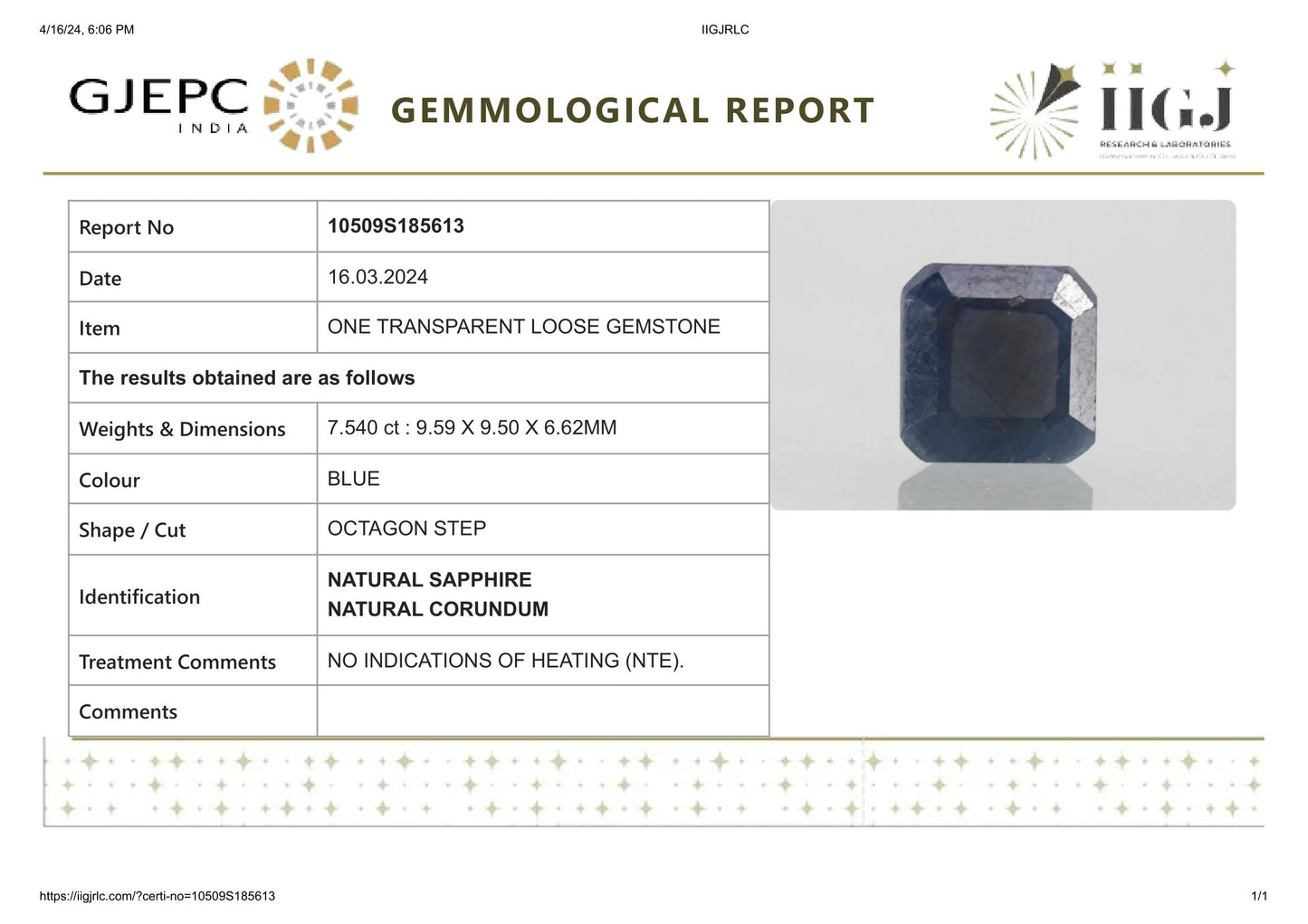 
                    
                      Natural Blue Sapphire (Neelam) 7.54 Carats - Media 6
                    
                  