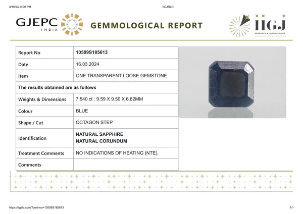 Natural Blue Sapphire (Neelam) 7.54 Carats - Media 6