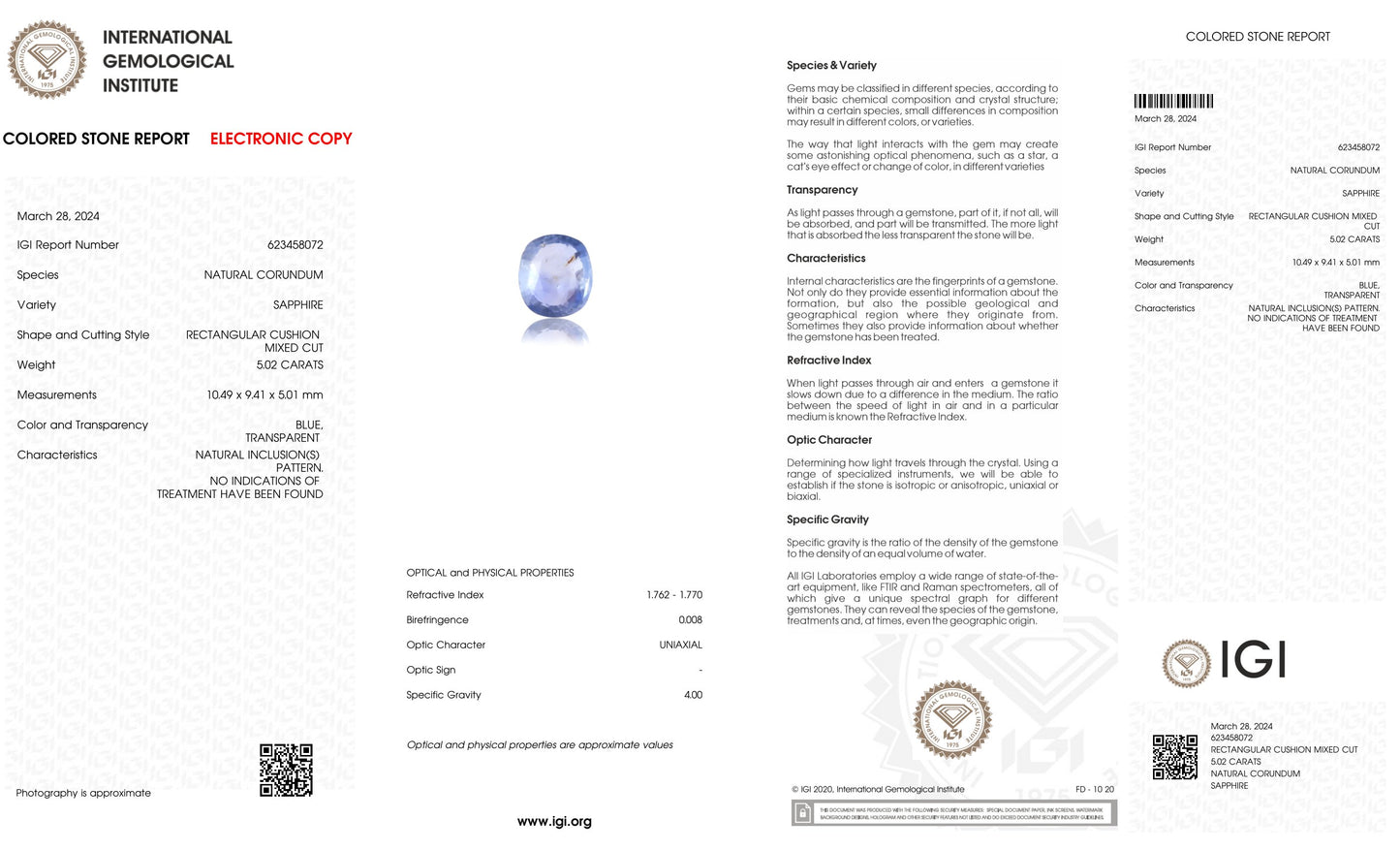 
                    
                      Natural Blue Sapphire (Neelam) 5.02 Carats - Media 6
                    
                  