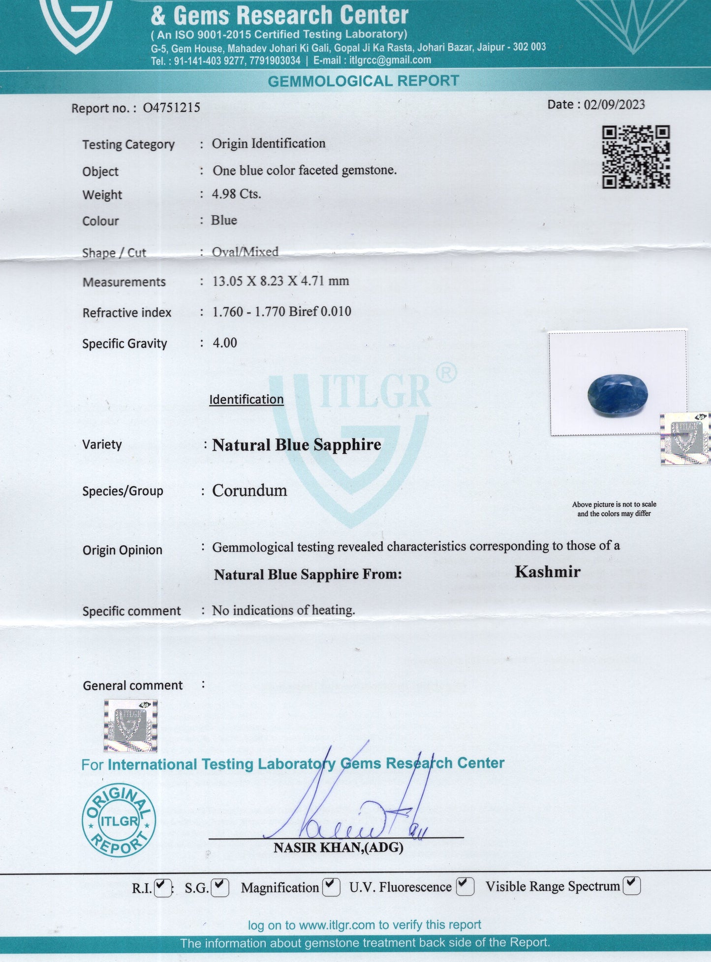 
                    
                      Kashmir Blue Sapphire (Neelam) 4.98 Carats - Media 6
                    
                  