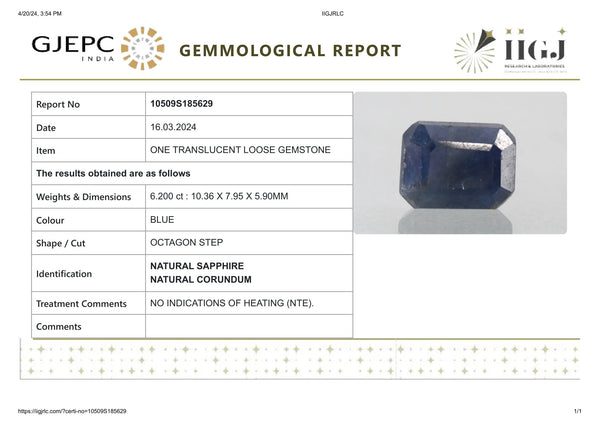 Natural Blue Sapphire (Neelam) 6.20 Carats - Media 6