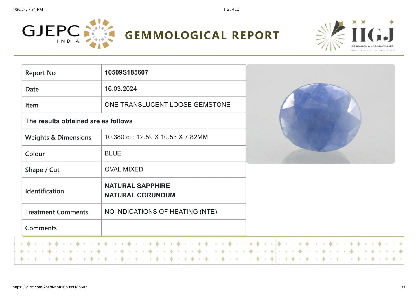 
                    
                      Natural Blue Sapphire (Neelam) 10.38 Carats - Media 5
                    
                  