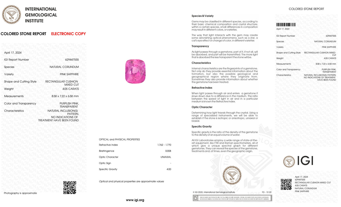 
                    
                      NATURAL PINK SAPPHIRE 4.05 CARATS. - Media 6
                    
                  