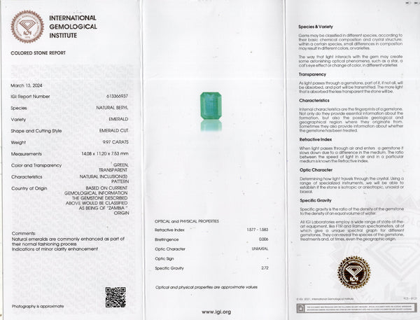 Minor Oil Natural Zambian Emerald (Panna) 9.97 Carats - Media 6