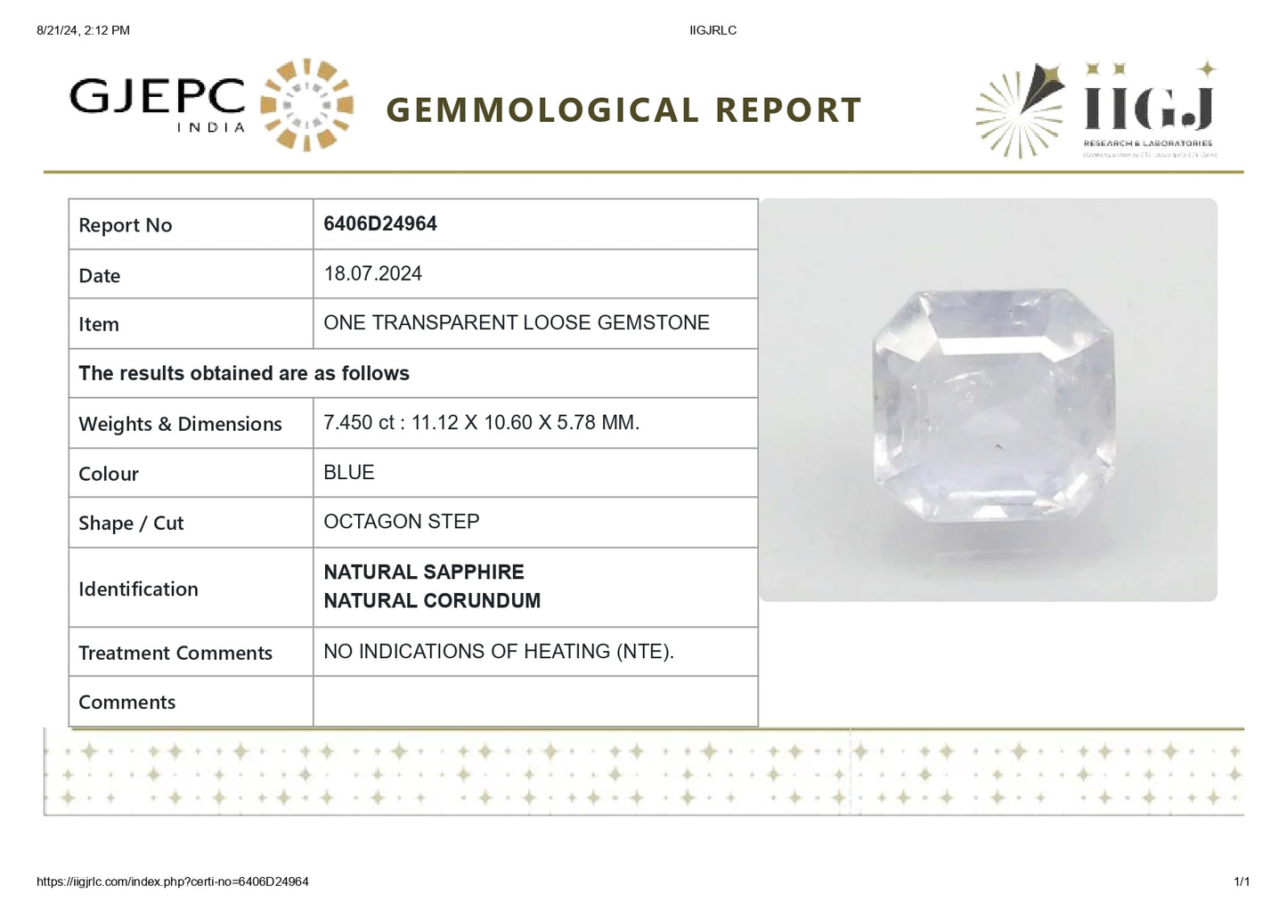 
                    
                      Natural Blue Sapphire (Neelam) 7.45 Carats - Media 6
                    
                  