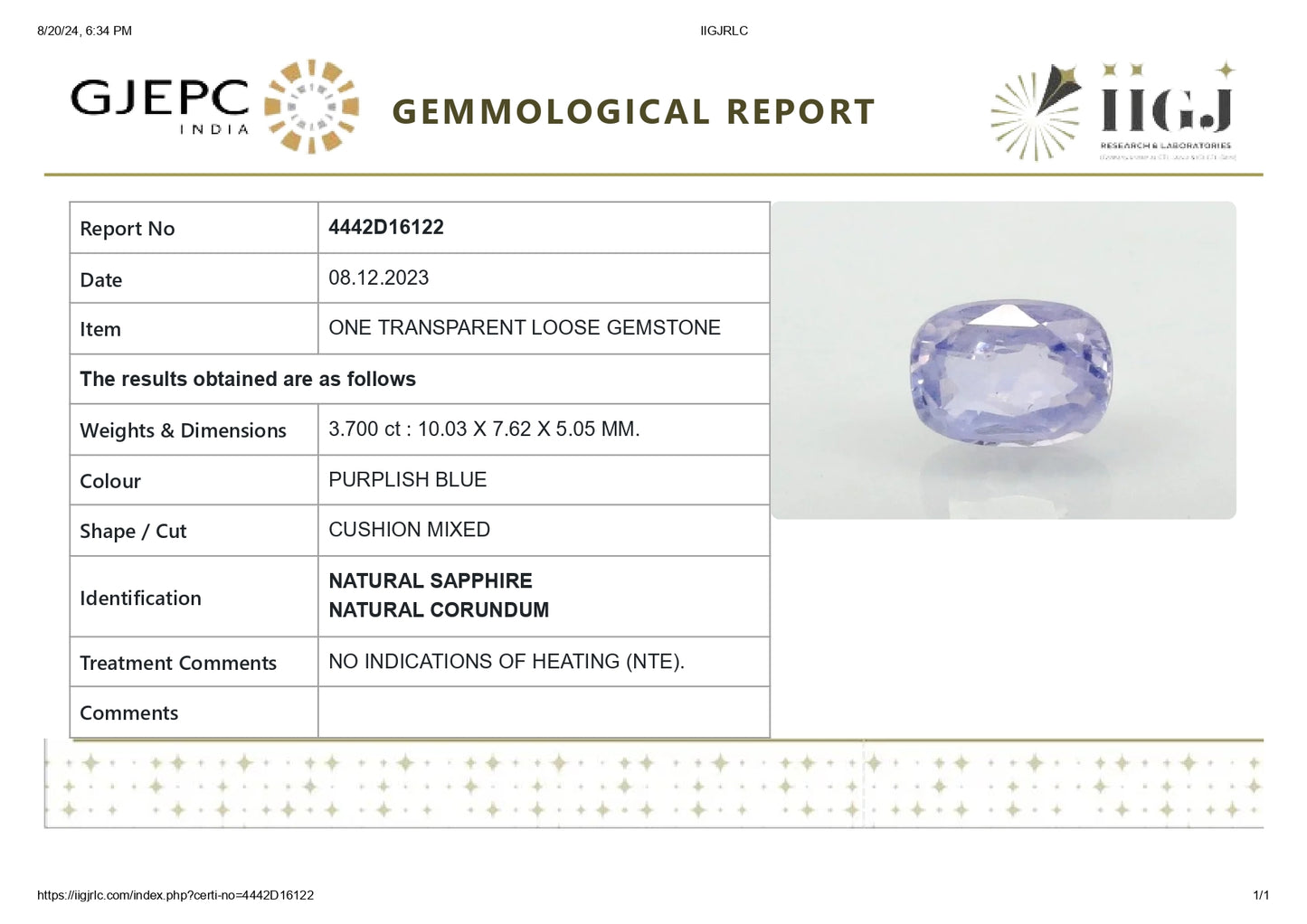 
                    
                      Natural Blue Sapphire (Neelam) 3.70 Carats - Media 6
                    
                  