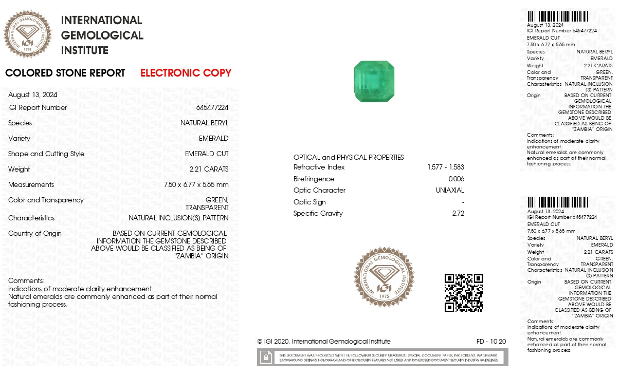 
                    
                      Natural Zambian Emerald (Panna) 2.21 Carats - Media 6
                    
                  