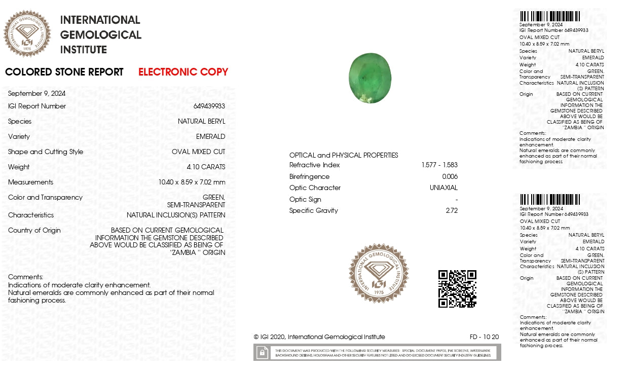 
                    
                      Natural Zambian Emerald (Panna) 4.10 Carats - Media 5
                    
                  