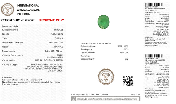 Natural Zambian Emerald (Panna) 4.10 Carats - Media 5
