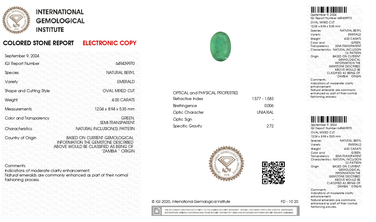 
                    
                      Natural Zambian Emerald (Panna) 4.00 Carats - Media 6
                    
                  
