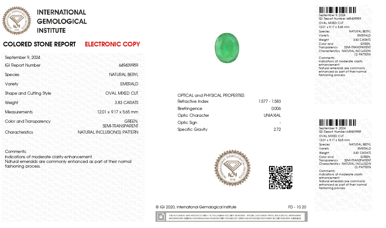 
                    
                      Natural Zambian Emerald (Panna) 3.83 Carats - Media 5
                    
                  
