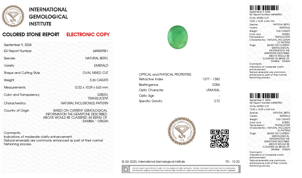 
                    
                      Natural Zambian Emerald (Panna) 5.36 Carats - Media 5
                    
                  