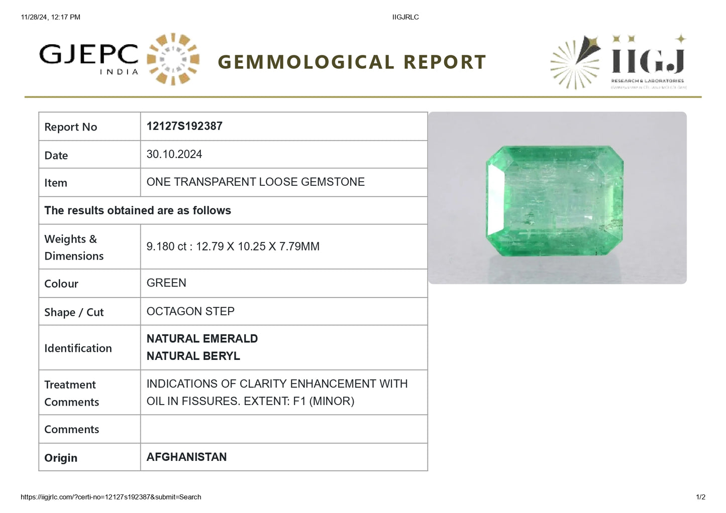 
                    
                      Minor Oil Natural Afganistan Emerald (Panna) 9.18 Carats - Media 6
                    
                  