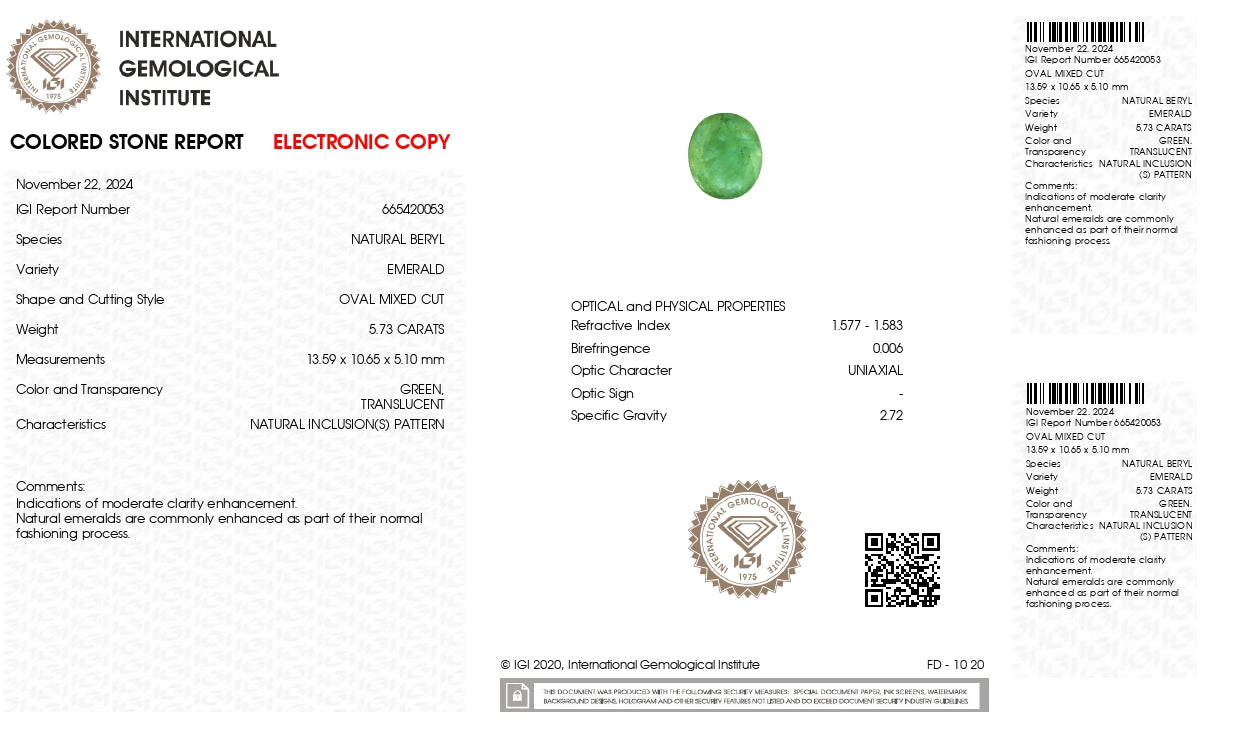 
                    
                      Natural Zambian Emerald (Panna) 5.73 Carats - Media 6
                    
                  