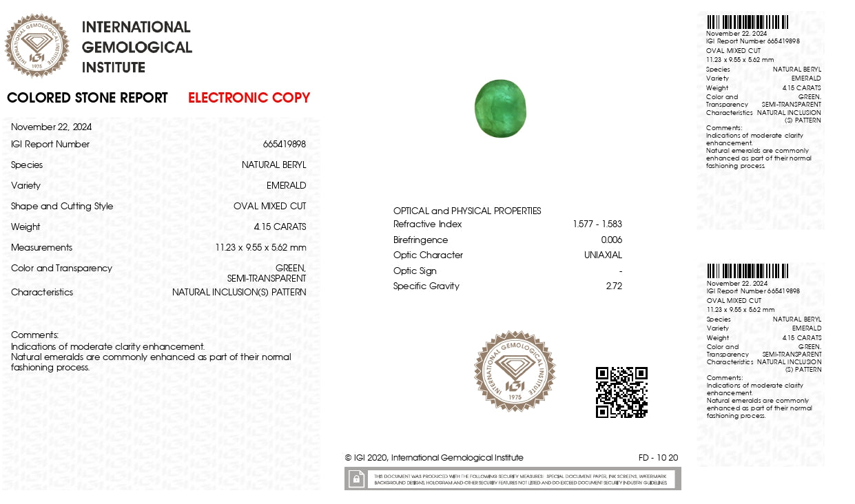 
                    
                      Natural Zambian Emerald (Panna) 4.15 Carats - Media 6
                    
                  