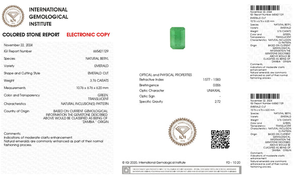 Natural Zambian Emerald (Panna) 3.76 Carats - Media 6