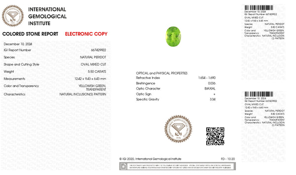 NATURAL PERIDOT 5.50 CARATS - Media 6