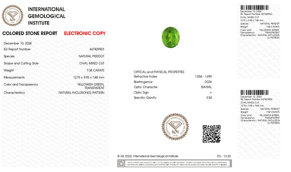 NATURAL PERIDOT 7.04 CARATS - Media 6