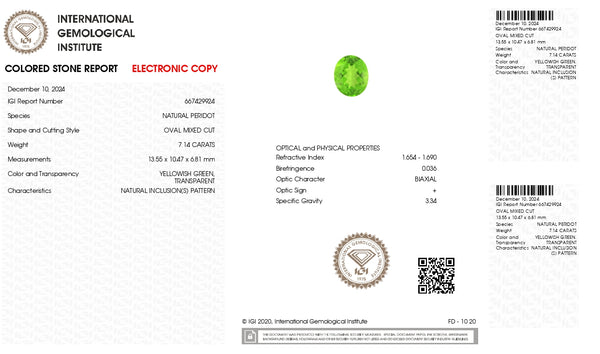 NATURAL PERIDOT 7.14 CARATS - Media 6