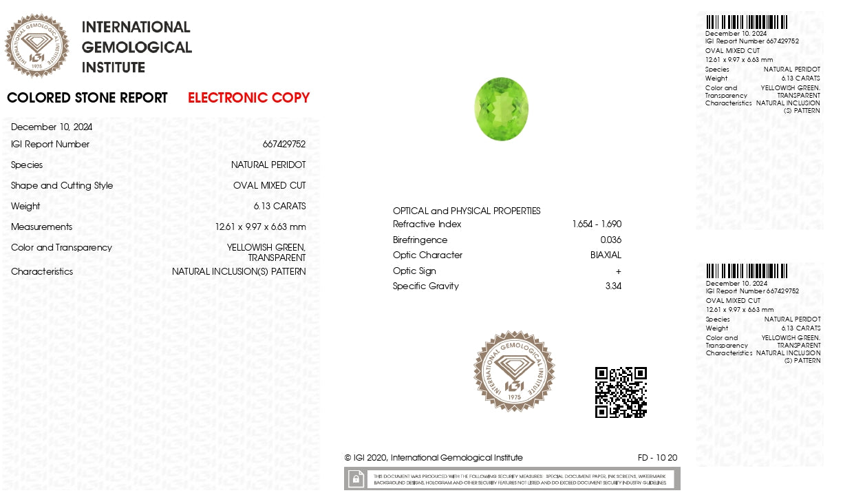 
                    
                      NATURAL PERIDOT 6.13 CARATS - Media 6
                    
                  