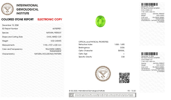 NATURAL PERIDOT 5.53 CARATS - Media 6