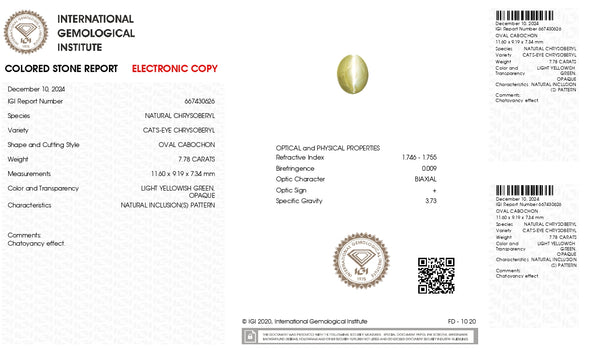 NATURAL CAT'S EYE (Lehsuniya) 7.78 CARATS - Media 6