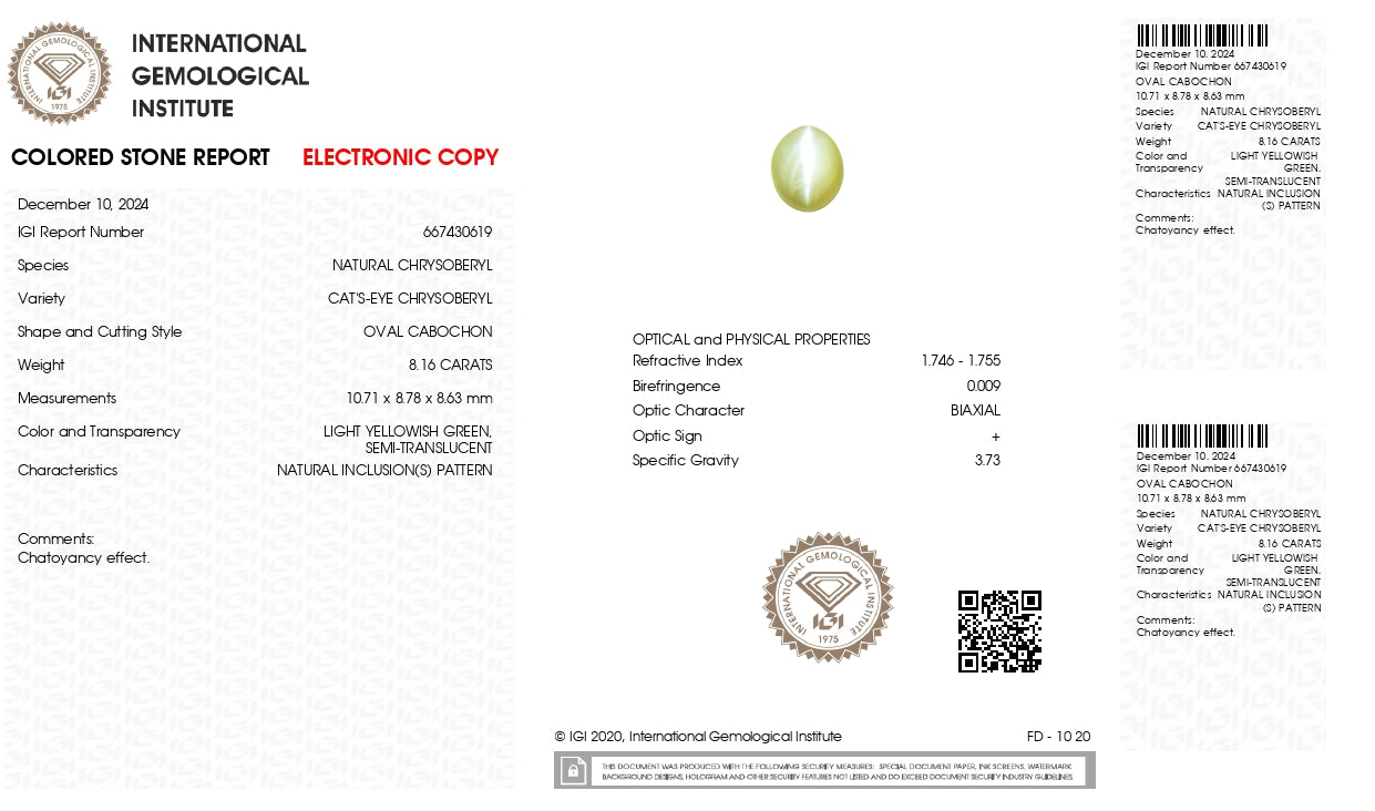 
                    
                      NATURAL CAT'S EYE (Lehsuniya) 8.16 CARATS - Media 6
                    
                  