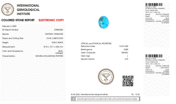 NATURAL TURQUOISE (FIROZA) 15.05 CARATS - Media 6