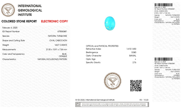 NATURAL TURQUOISE (FIROZA) 14.67 CARATS - Media 6