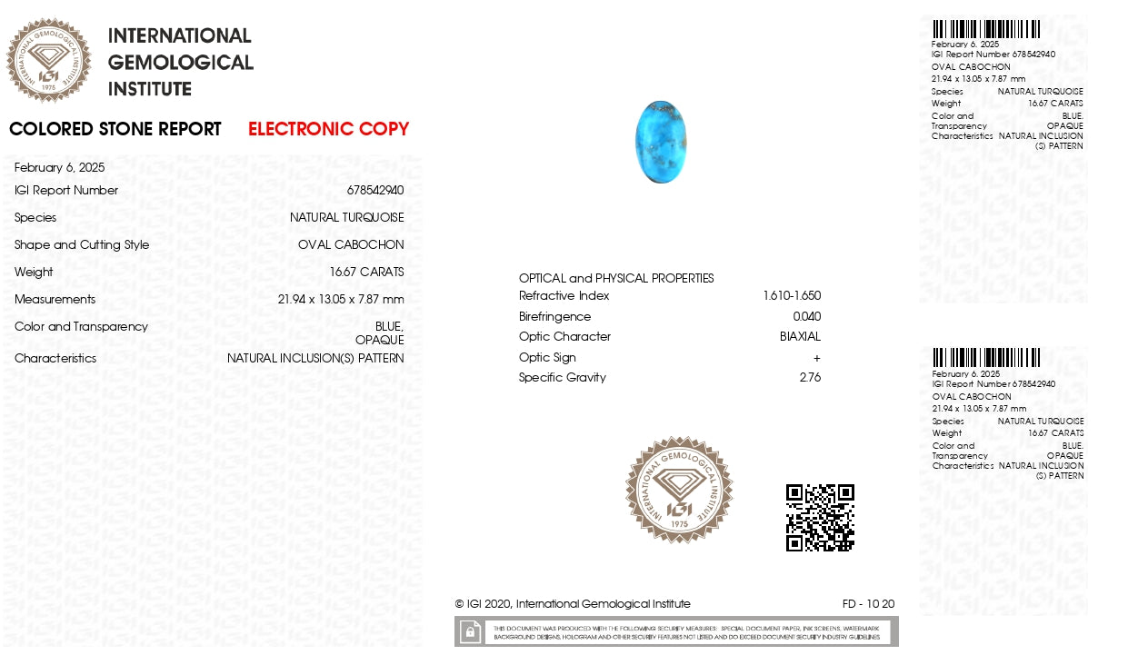 
                    
                      NATURAL TURQUOISE (FIROZA) 16.67 CARATS - Media 6
                    
                  