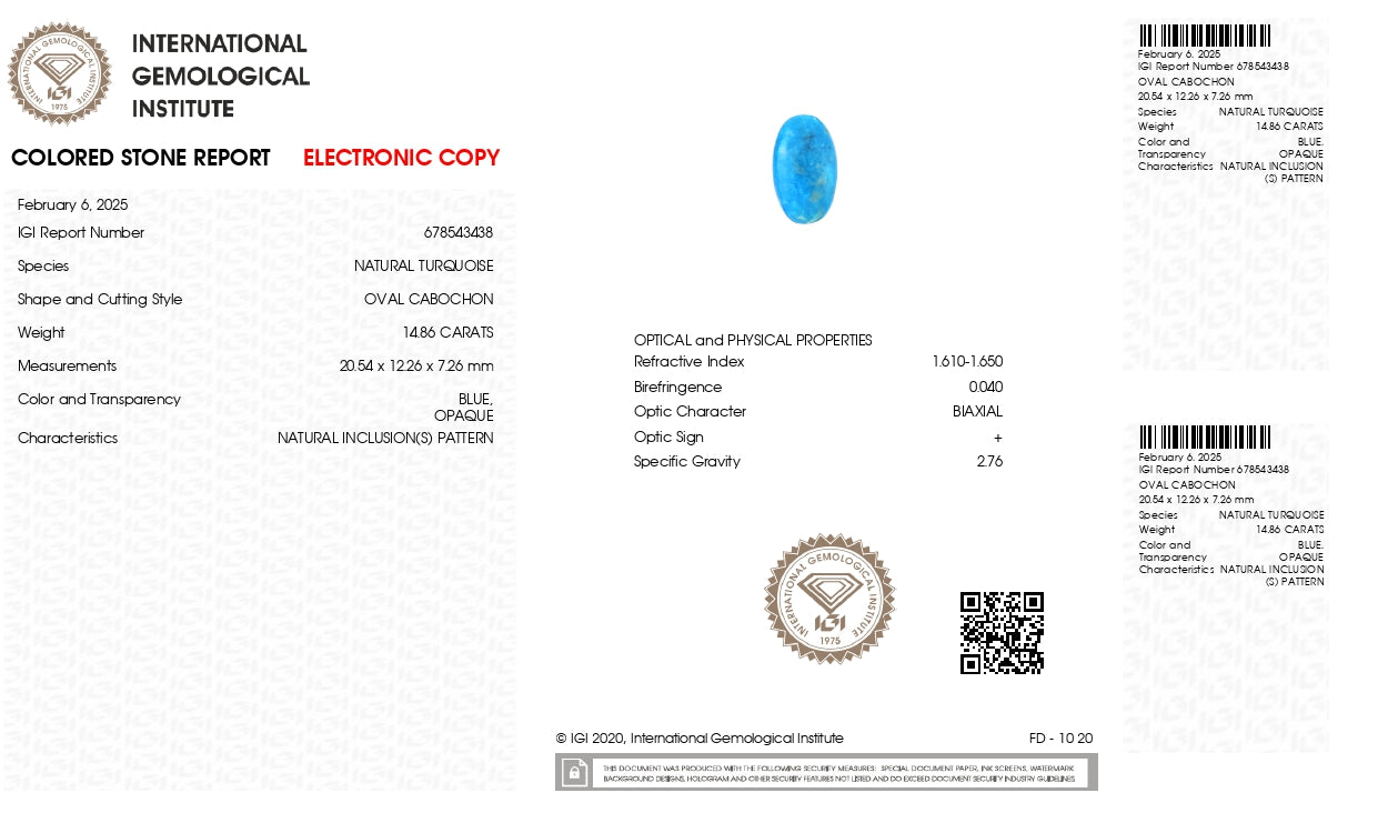 
                    
                      NATURAL TURQUOISE (FIROZA) 14.86 CARATS - Media 6
                    
                  