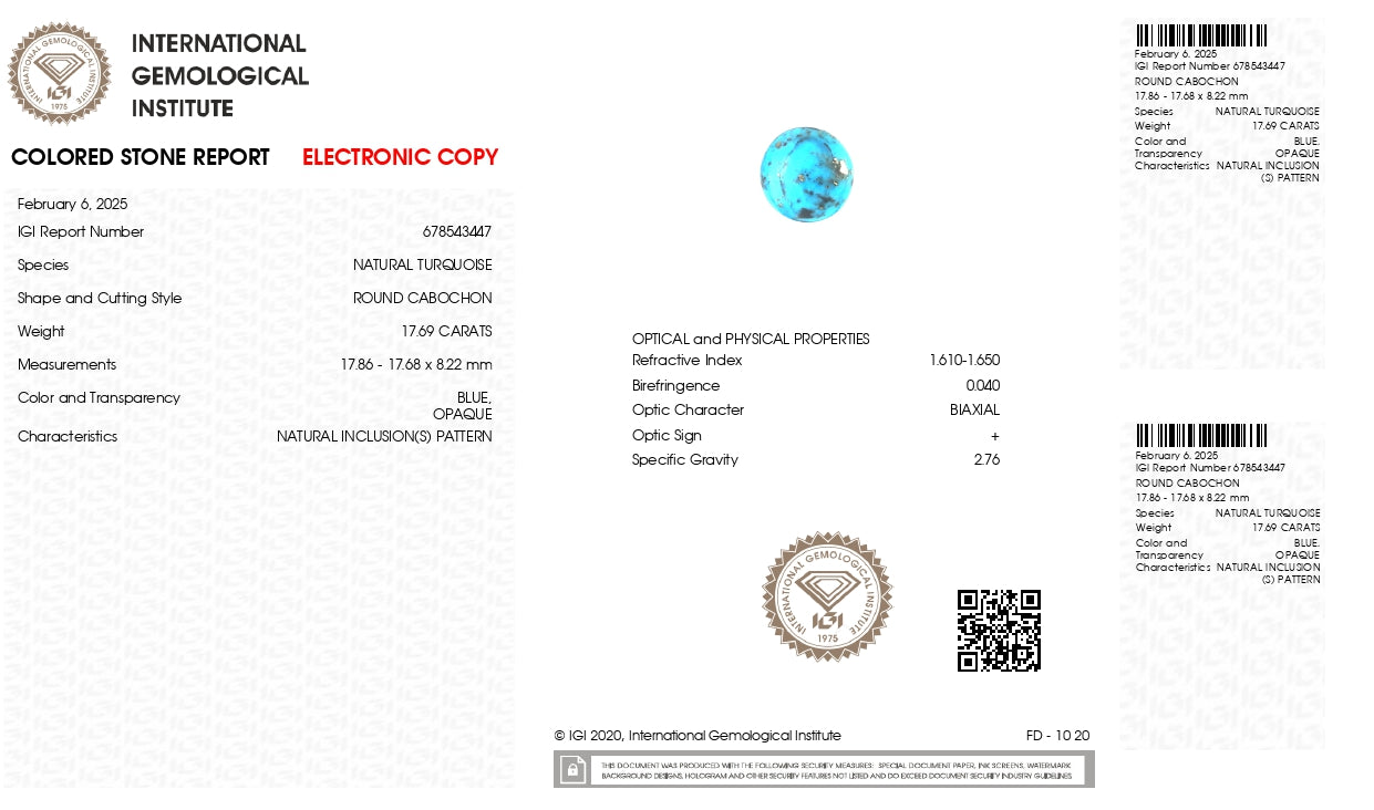 
                    
                      NATURAL TURQUOISE (FIROZA) 17.69 CARATS - Media 6
                    
                  
