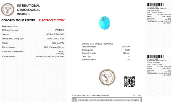 NATURAL TURQUOISE (FIROZA) 15.33 CARATS - Media 6