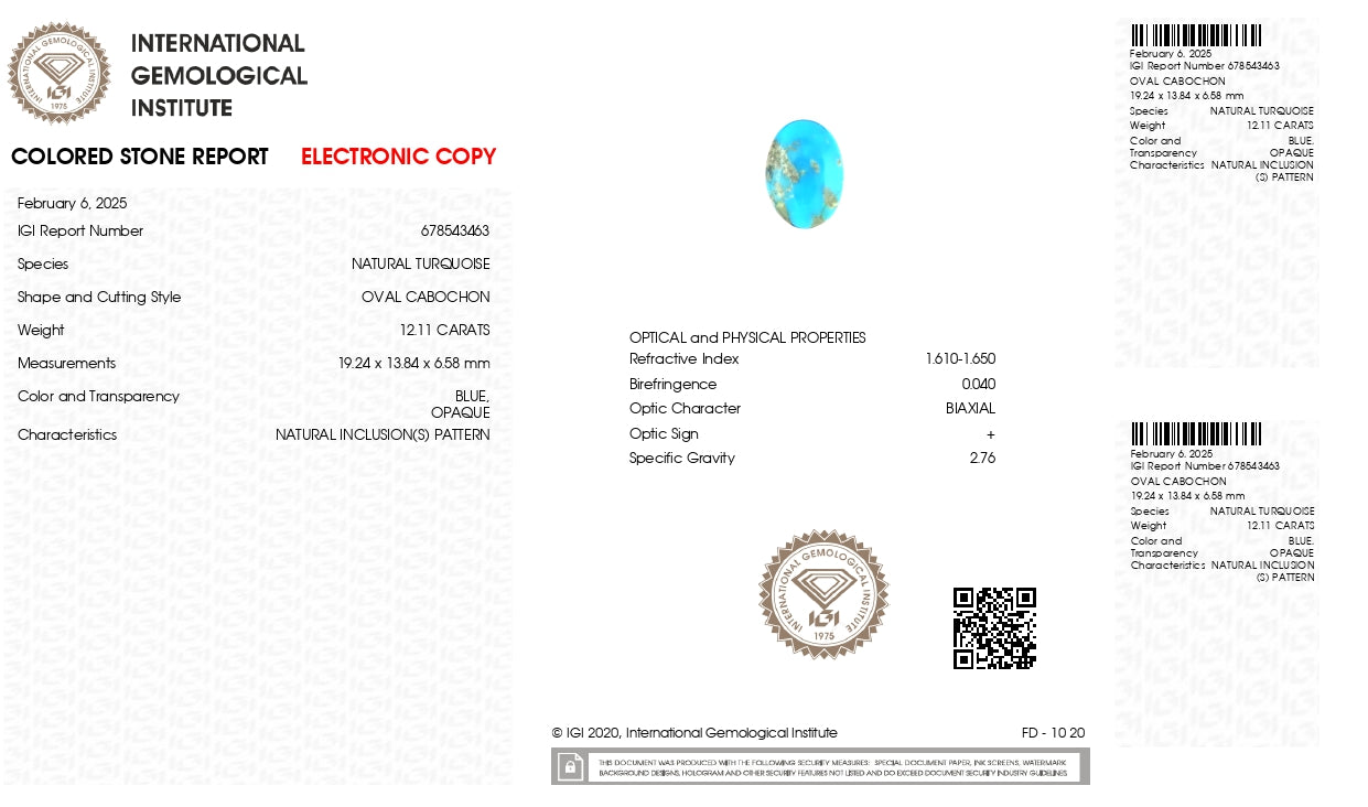 
                    
                      NATURAL TURQUOISE (FIROZA) 12.11 CARATS - Media 6
                    
                  