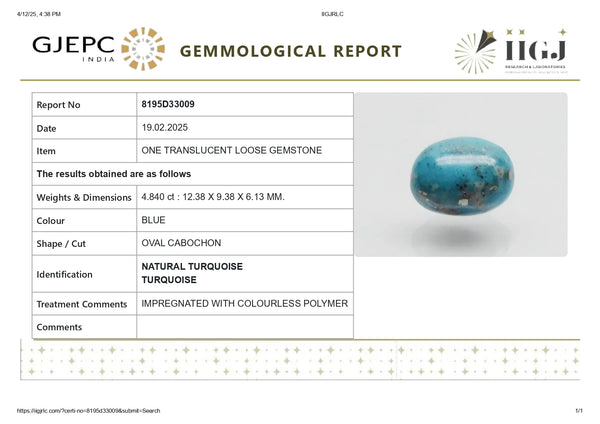 NATURAL TURQUOISE 4.84 CARATS - Media 4