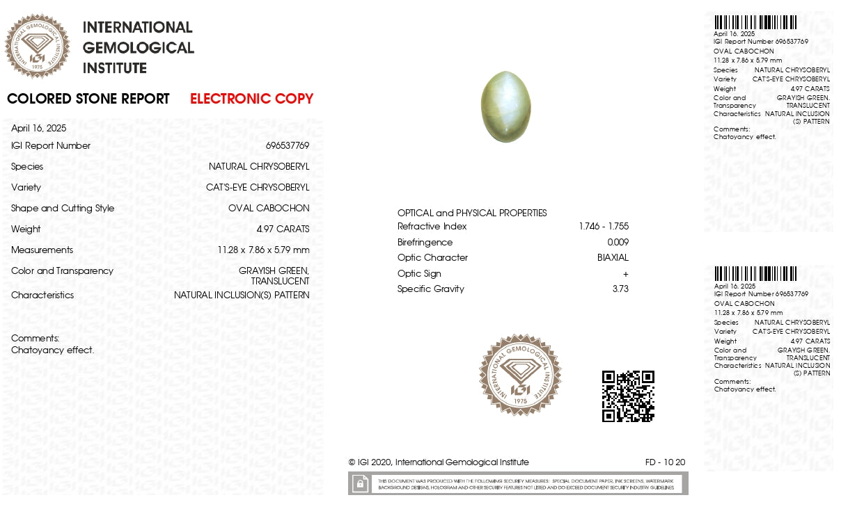 
                    
                      NATURAL CAT'S EYE (Lehsuniya) 4.97 CARATS - Media 7
                    
                  