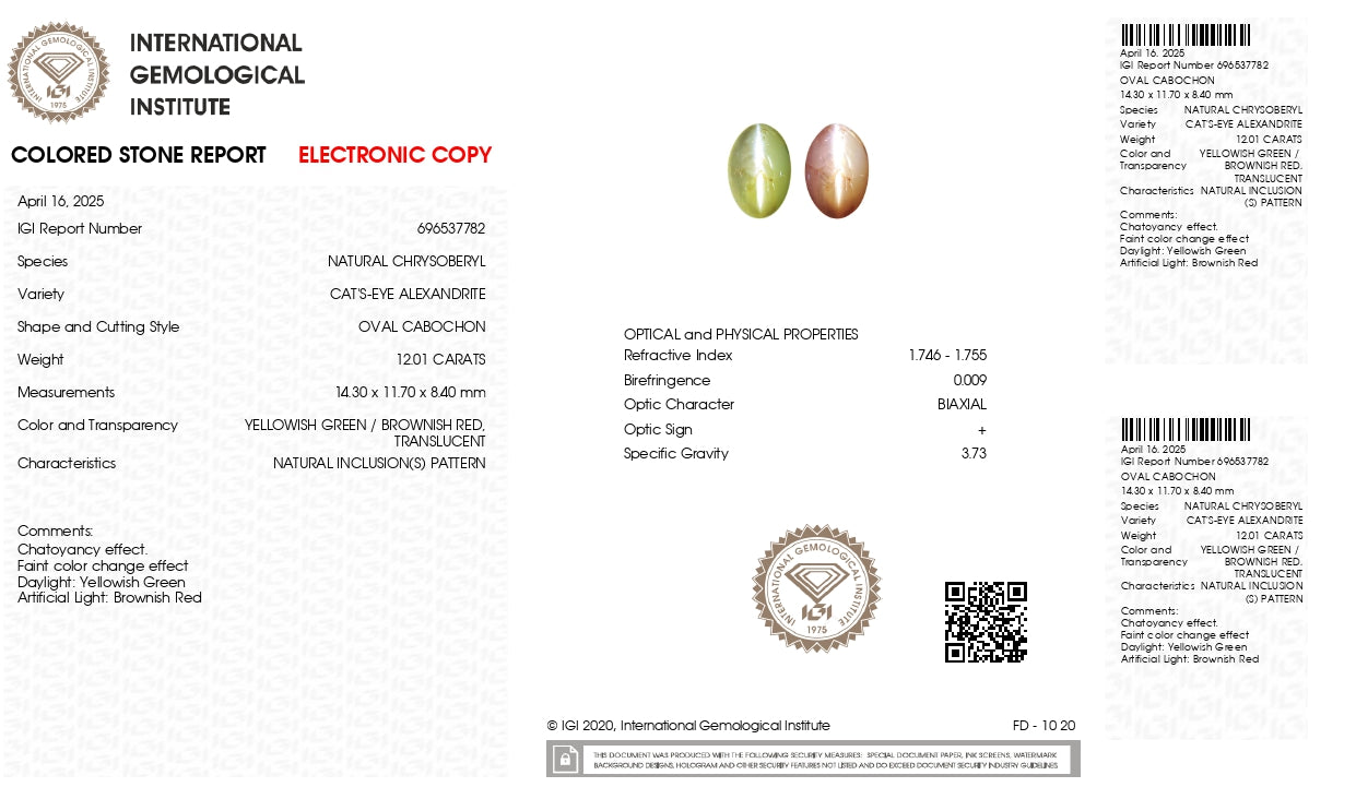 
                    
                      NATURAL CAT'S EYE (Lehsuniya) 12.01 CARATS - Media 7
                    
                  
