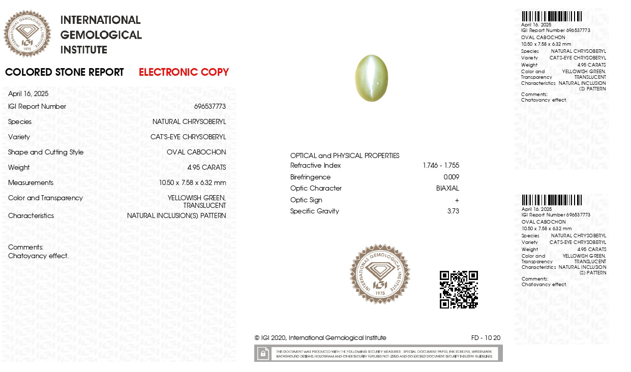
                    
                      NATURAL CAT'S EYE (Lehsuniya) 4.95 CARATS - Media 6
                    
                  