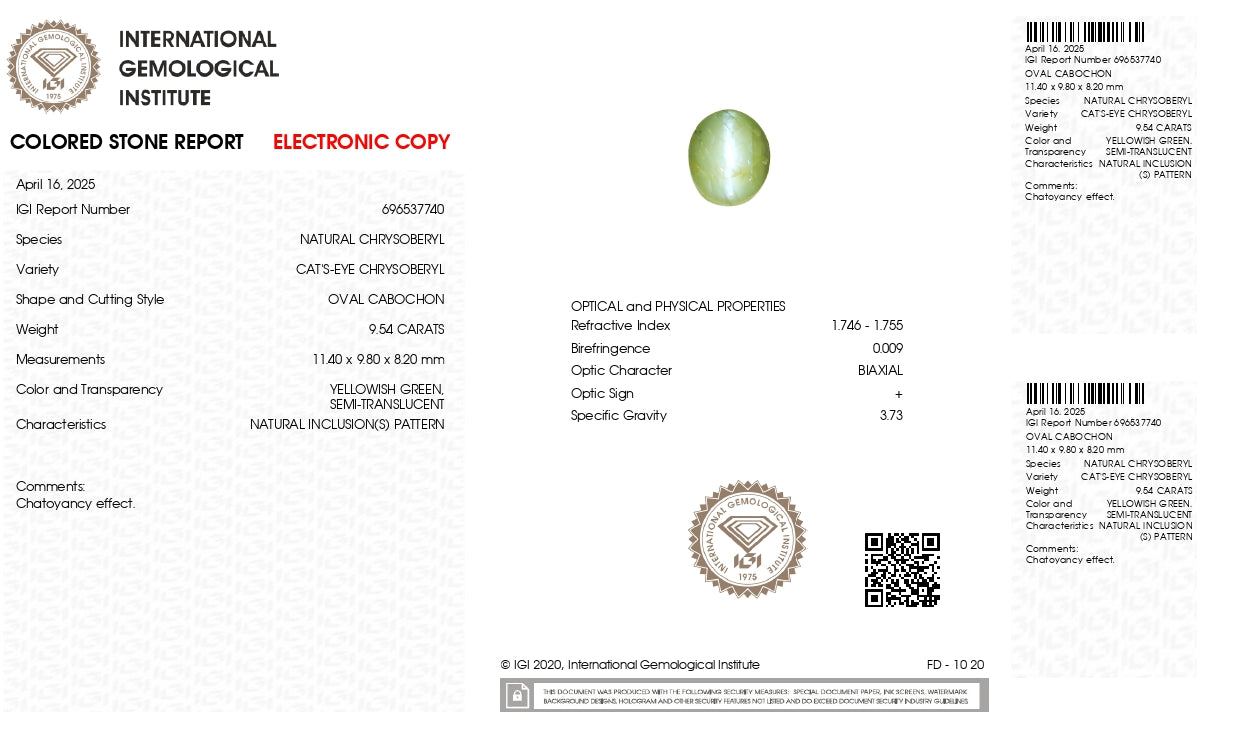 
                    
                      NATURAL CAT'S EYE (Lehsuniya) 9.54 CARATS - Media 7
                    
                  