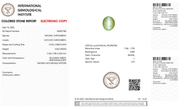 NATURAL CAT'S EYE (Lehsuniya) 9.54 CARATS - Media 7
