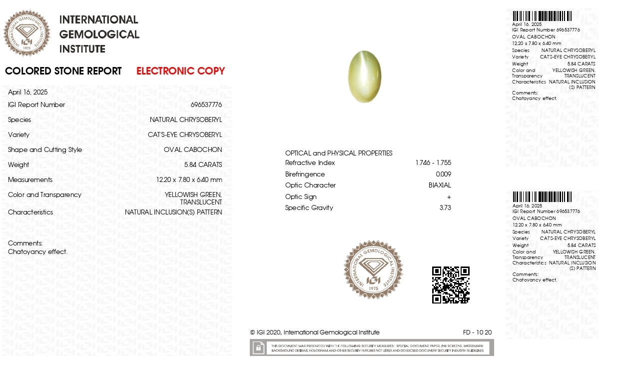
                    
                      NATURAL CAT'S EYE (Lehsuniya) 5.84 CARATS - Media 7
                    
                  